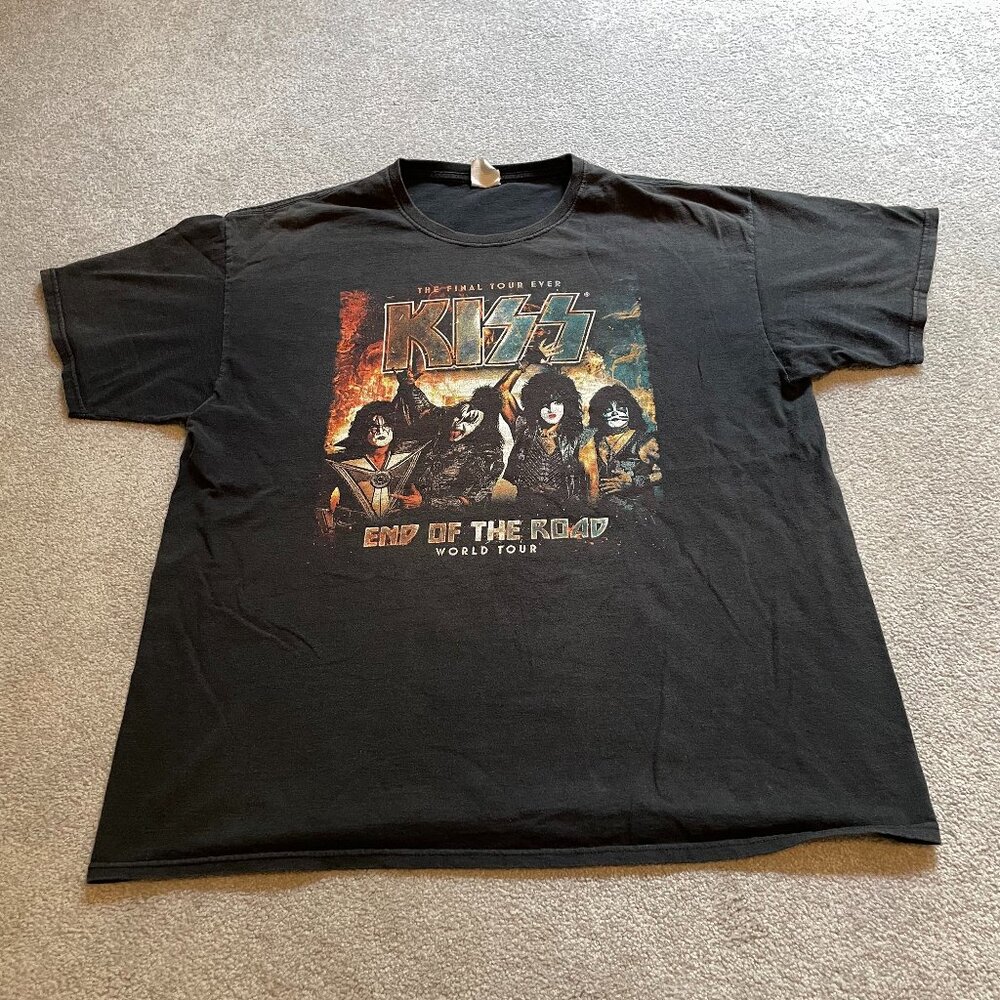 KISS End Of The Road Final Tour Shirt Mens XL Black Concert Rock Music Band READ